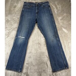 Wrangler Retro Relaxed Boot Jeans Mens 34x30 Blue Good Distressed WRT20JM